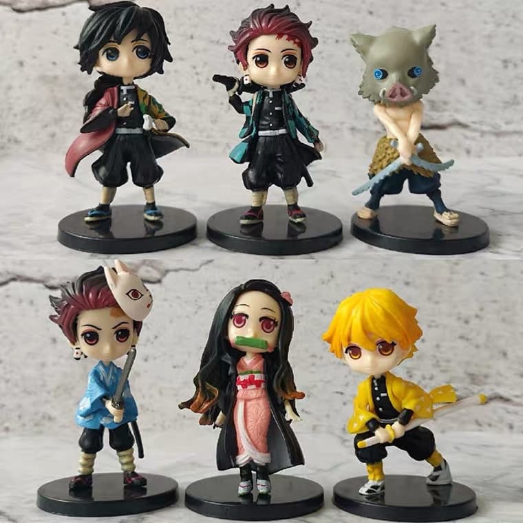 Conjunto De 6 Peças De Figuras De Brinquedo Demon Slayer Para Crianças , anime , Adequado Como Presente