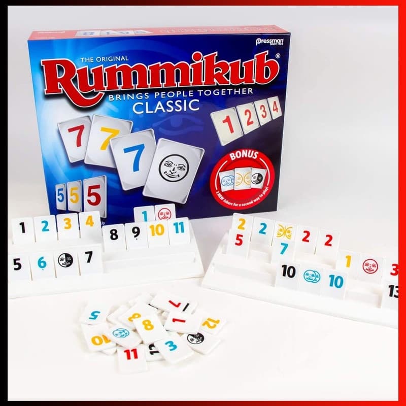 A Caixa Original De Viagem Do Jogo De Tabuleiro Rummikub Com Coringas Bonus