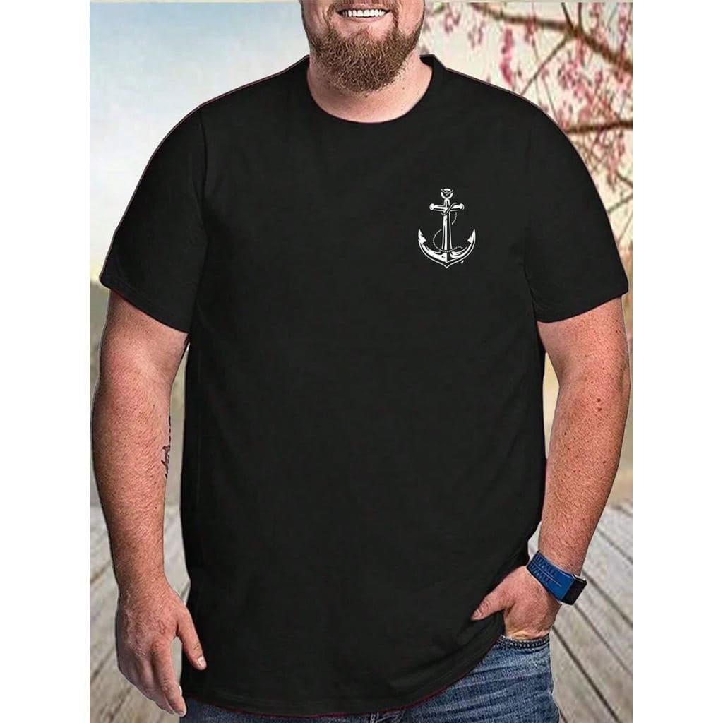 Camiseta Masculina Plus Size ANCORA 01 Camisa Tamanho G1 G2 G3 G4 G5 100% Algodão Varias Cores Pronta Entrega