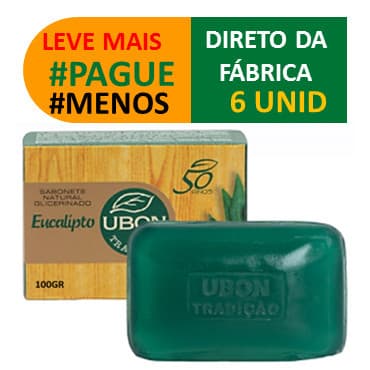 Kit com 6 Sabonete Glicerina Eucalipto para Sauna 100g Ubon
