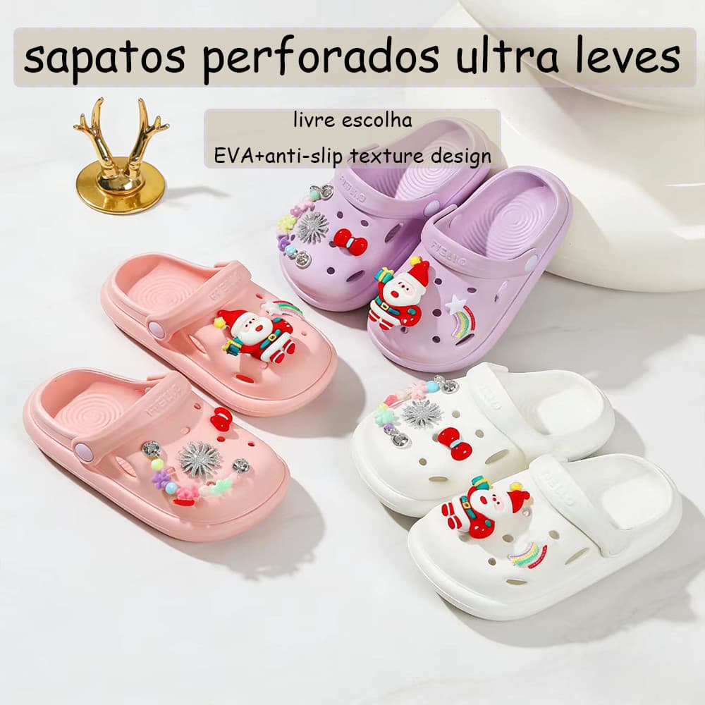 Babuche Papete Sandália Juvenil Leve Macia Confortável Antiderrapante Uso Escolar Diário Infantil Feminina Menina