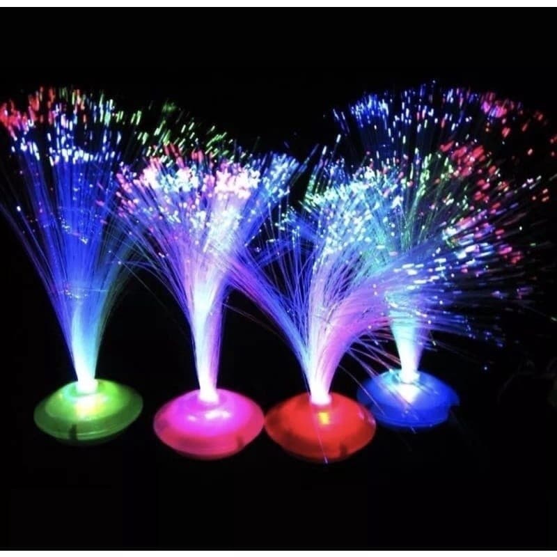 Mini Abajur Enfeite De Mesa Fibra Ótica Luminária para festa e casamento lindo