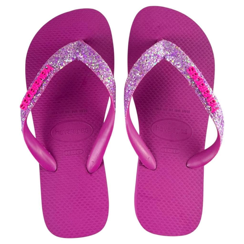 Chinelo Havaianas Feminino Top Glitter Neon Original Brilho Conforto Verão