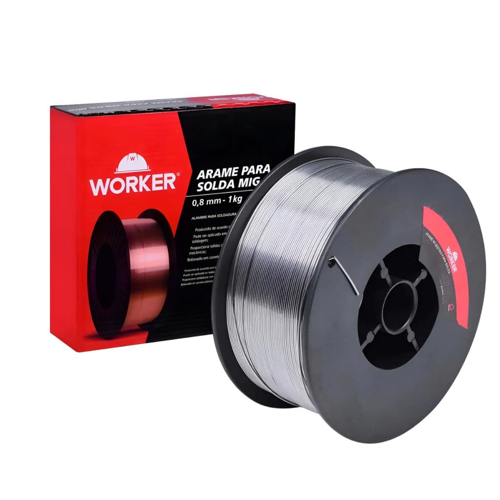 Arame Solda Mig Sem Gás 0,8mm 1kg Worker Revestido Original