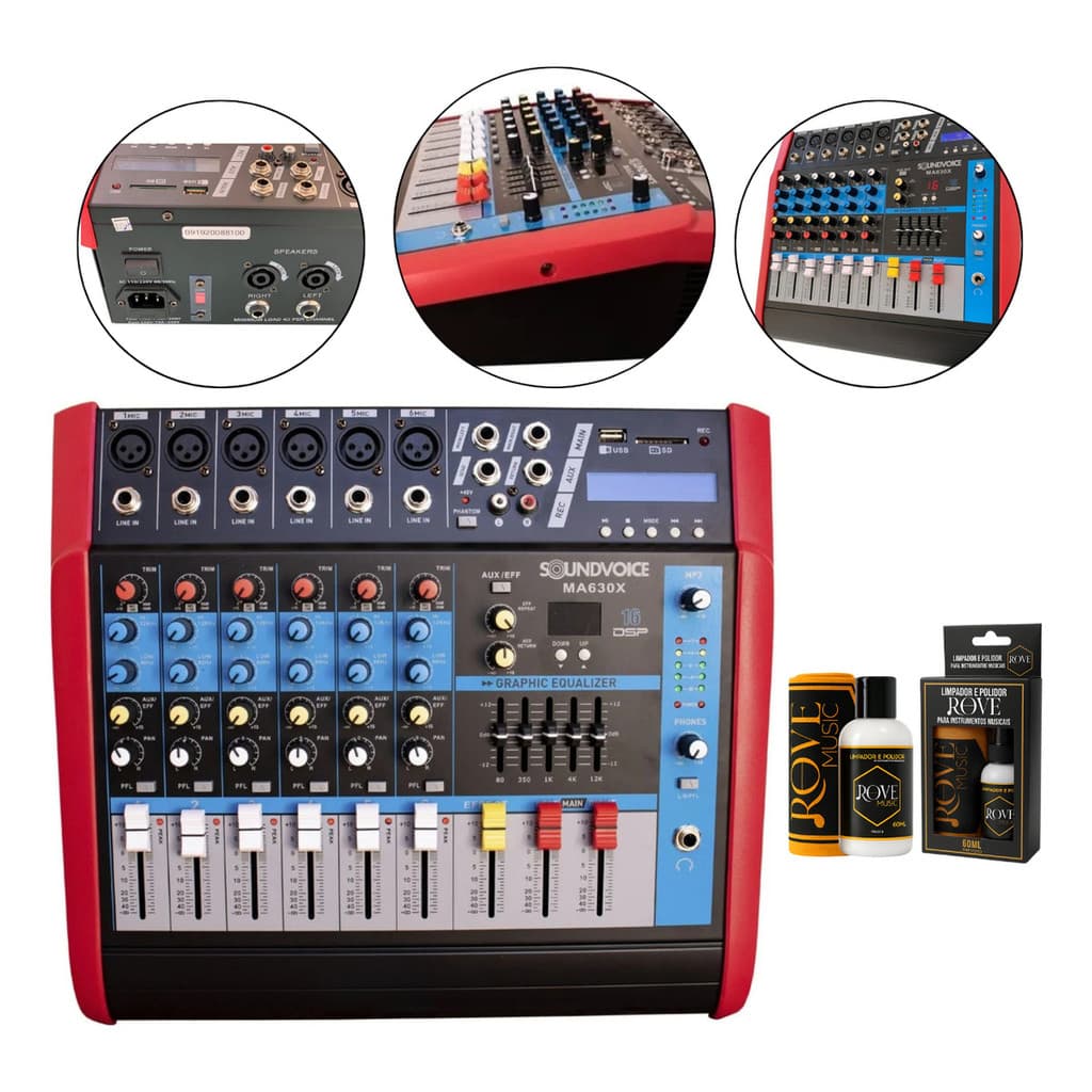 Mesa Som Amplificada Soundvoice 6 Canais Ma630x Ef/eq Igreja