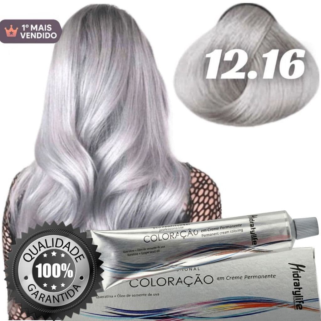 Cabelo Loiro Platinado | Tinta Profissional Platinum Acinzentado 12.16 | Envio Já
