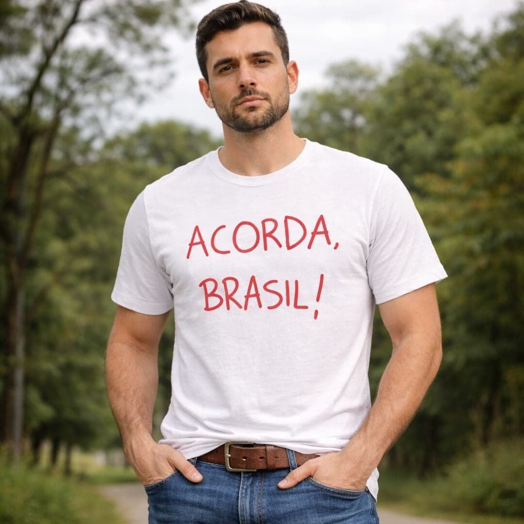 Camiseta Masculino Feminino Unissex ACORDA BRASIL 100% Algodão