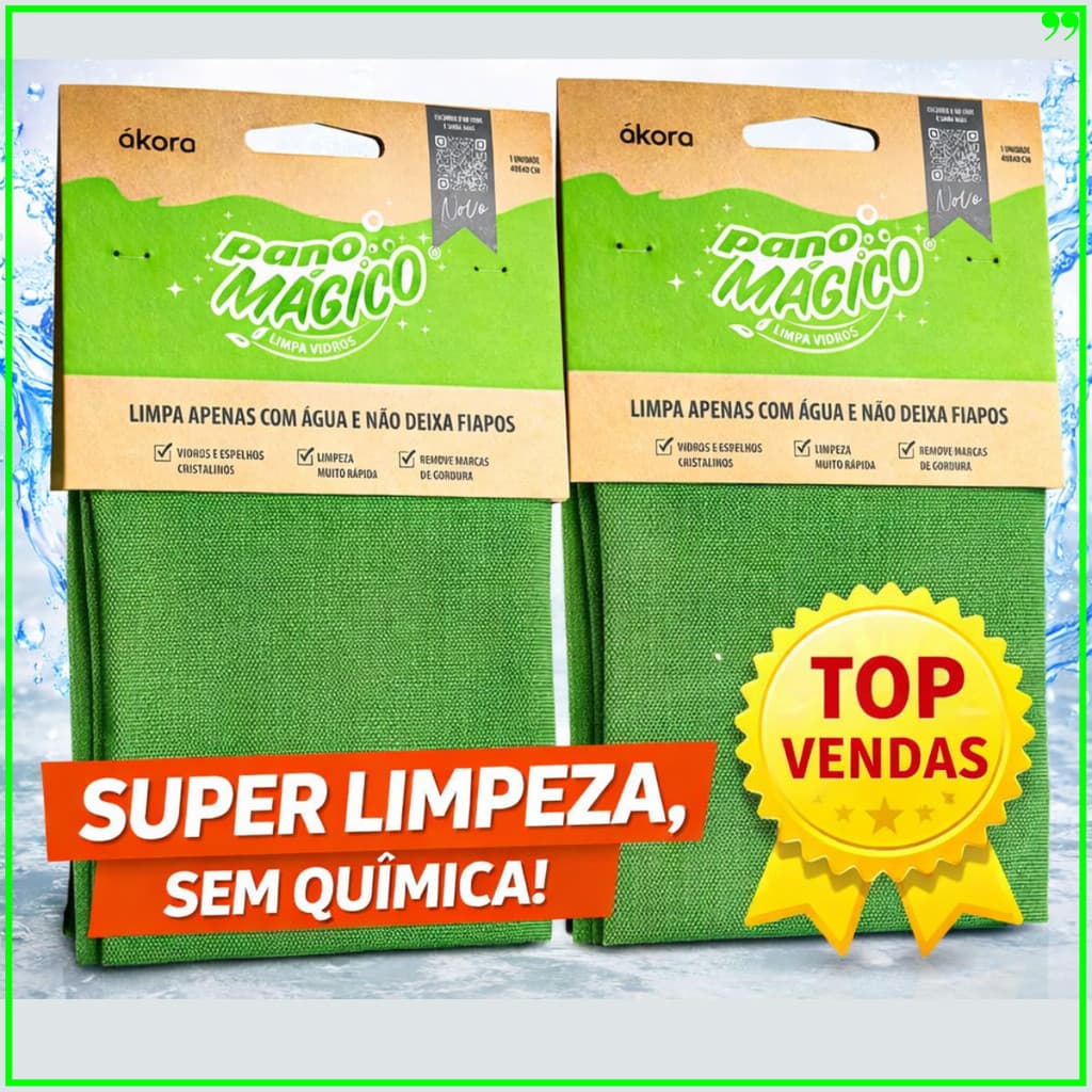 2 Pano Limpa Vidro Espelho Não Solta Fiapos Mágico Limpeza Final do Aço Inox - 40x40 Cm
