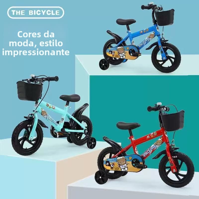 Bicicleta infantil em aço carbono de alta resistência, tamanho 12 polegadas--6512