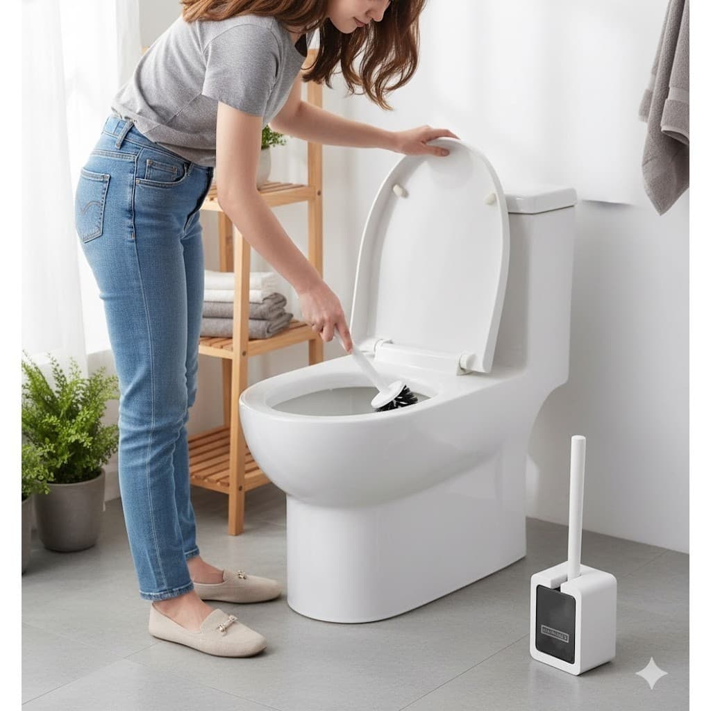 Escova Sanitária Vaso Suporte Plástico Porta Escova Limpeza Profunda Privada Higiene Banheiro