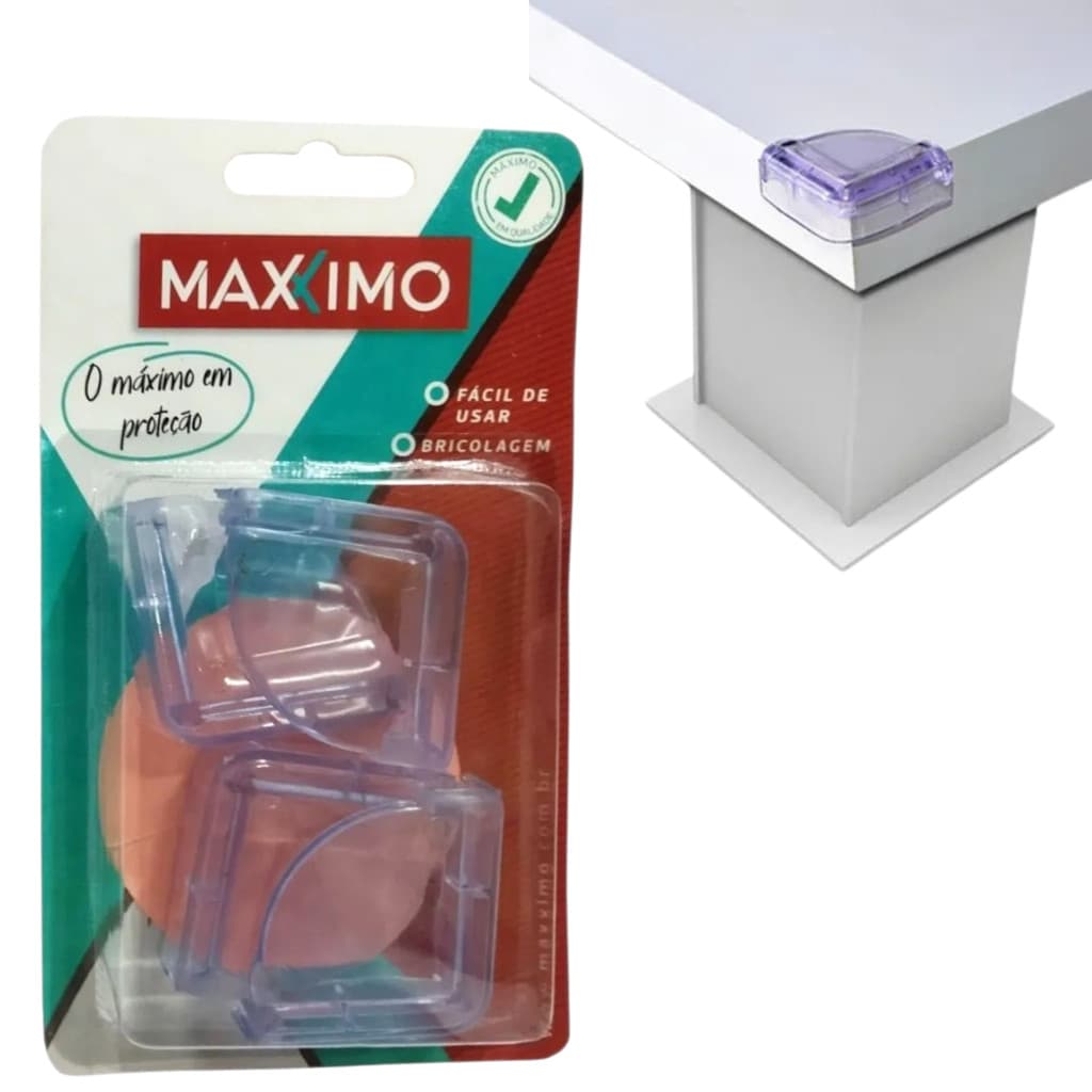 Protetor De Quina De Mesa PVC Fácil De Usar Kit Com 4 Peças