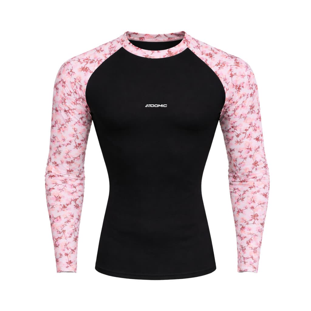 Camiseta Manga Longa Compressão Proteção Uv Estampa Nas Mangas Floral Varias Cores