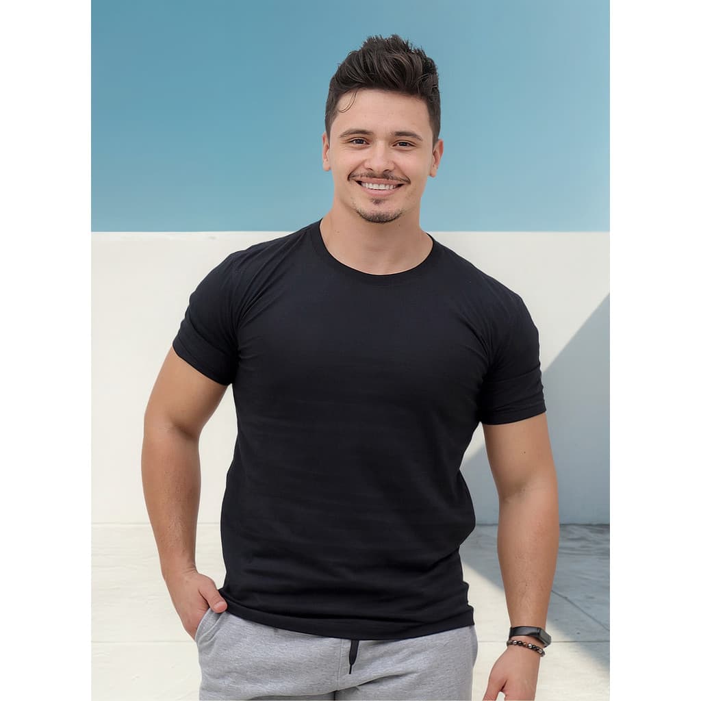 Kit 6 Camiseta 100% Algodão Camisa Gola Redonda Lisa Homem