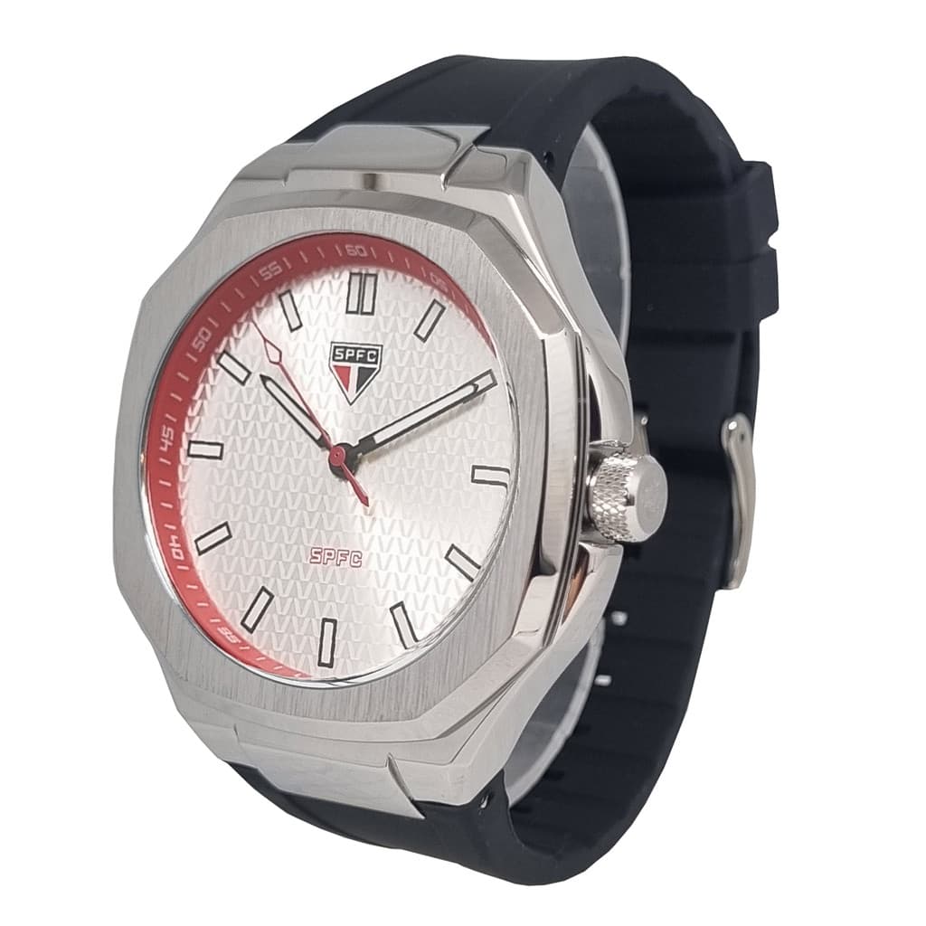 Relógio Oficial São Paulo FC Pulseira Preta  SPFC-007-2