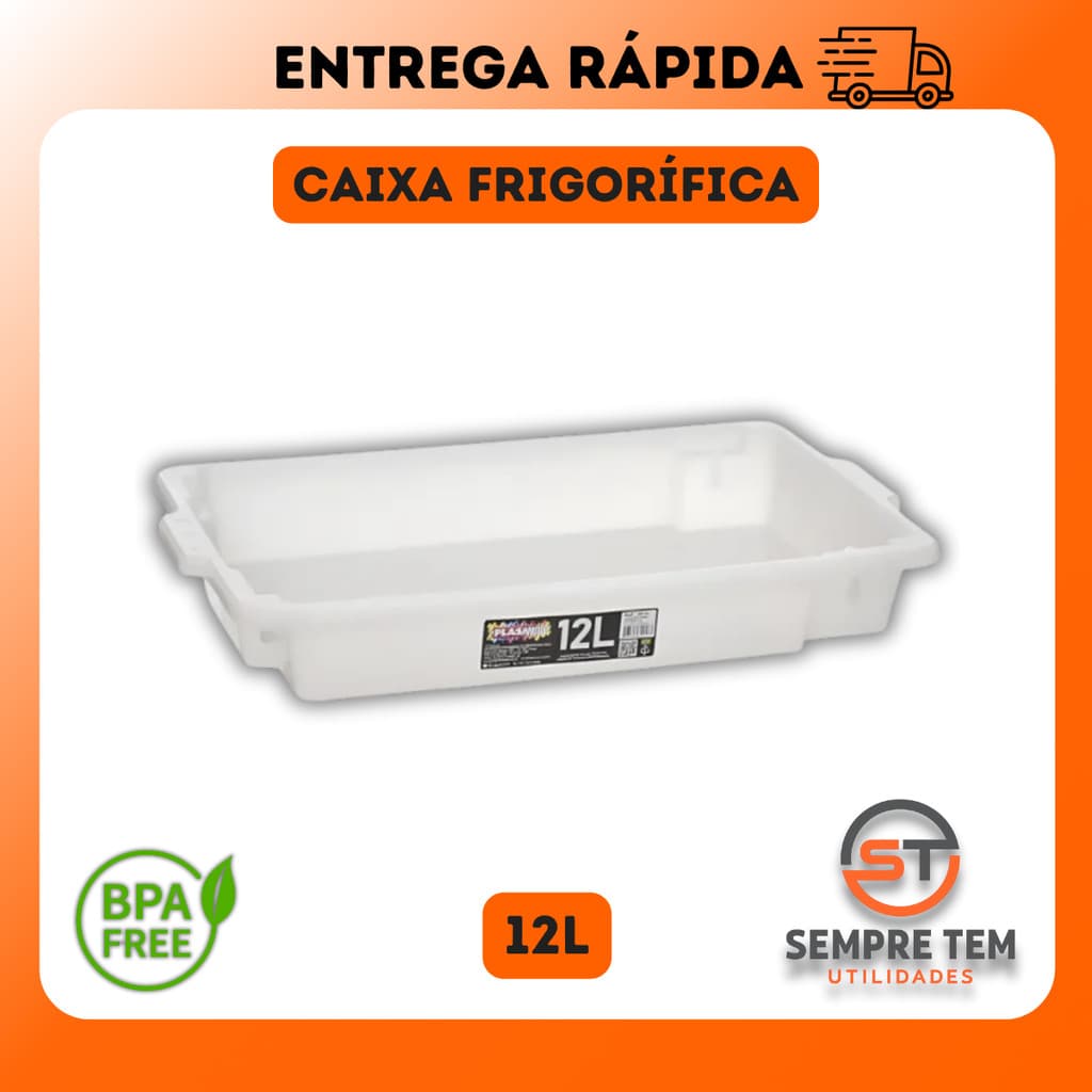 Caixa Multiuso Frigorifica 12 Litros Plastico Descongela Alimentos Carne Peixe Recipiente Cozinha