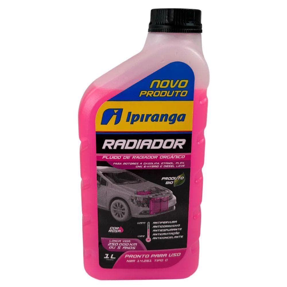 Fluido Radiador Ipiranga Orgânico Rosa Long Life 1L