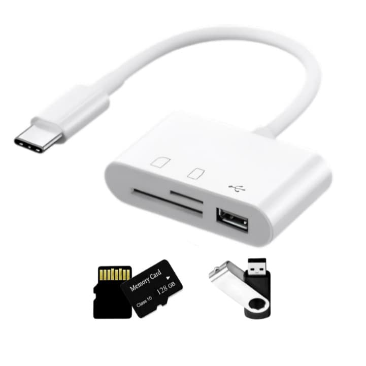 Adaptador Tipo C Para Leitor De Cartão USB TF SD 3 Em 1 Cabo De Conversão De Alta Velocidade OTG