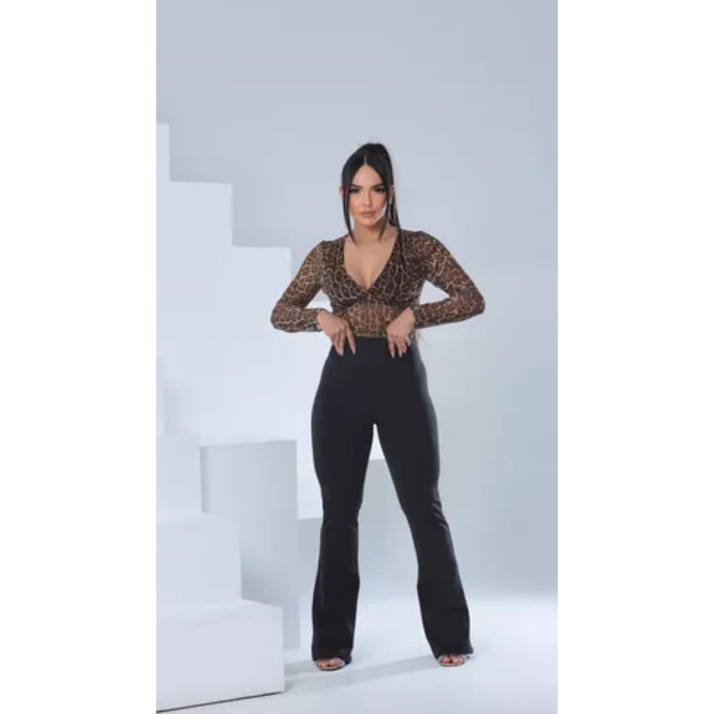 Calça Flare Power Flanelada Grossa Suplex  Lipo  Premium