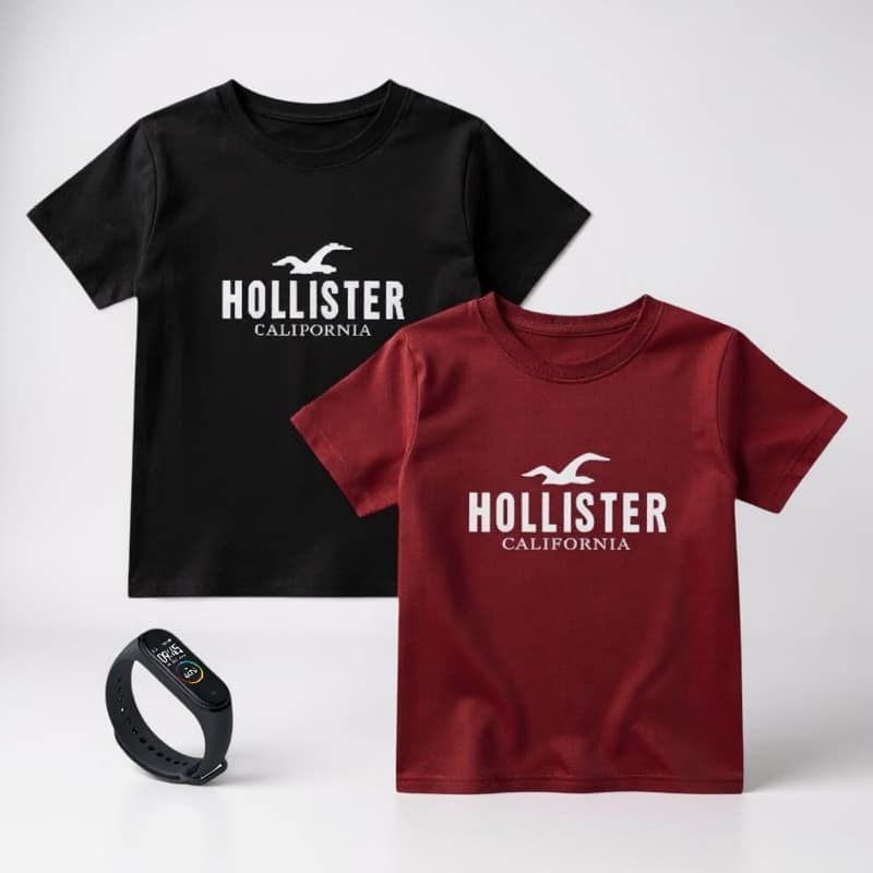 kit infantil 2 camisetas infantil e adulto 100% algodão fio 26.1 +  relógio digital