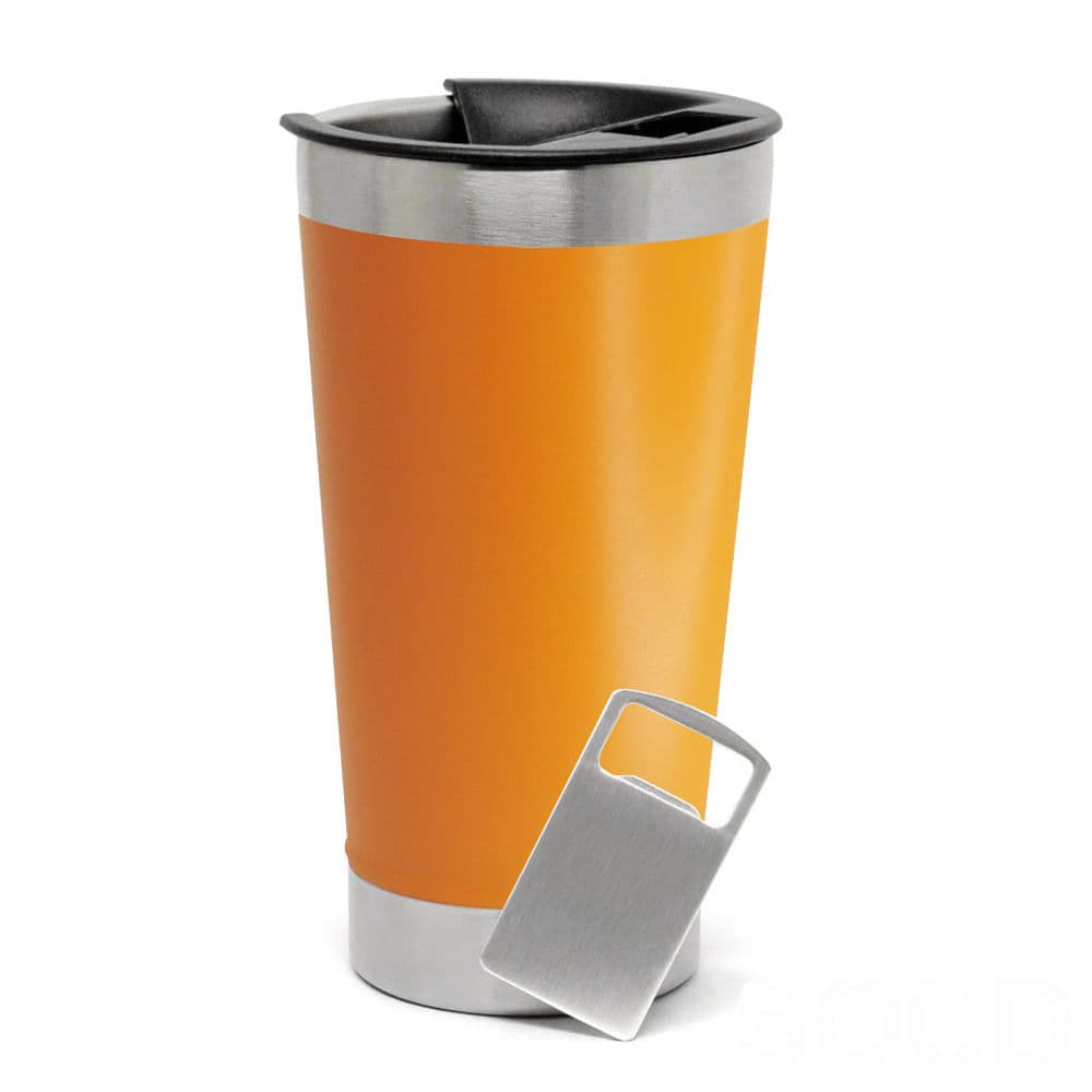 Normal - Copo Térmico Inox com TAMPA e ABRIDOR (473 ml) - Laranja