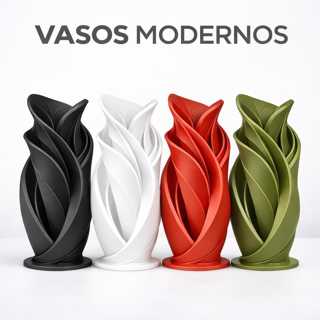 Vaso Moderno Decorativo 3D 10cm em PETG Para Sala e Escritório Design Escultórico Premium
