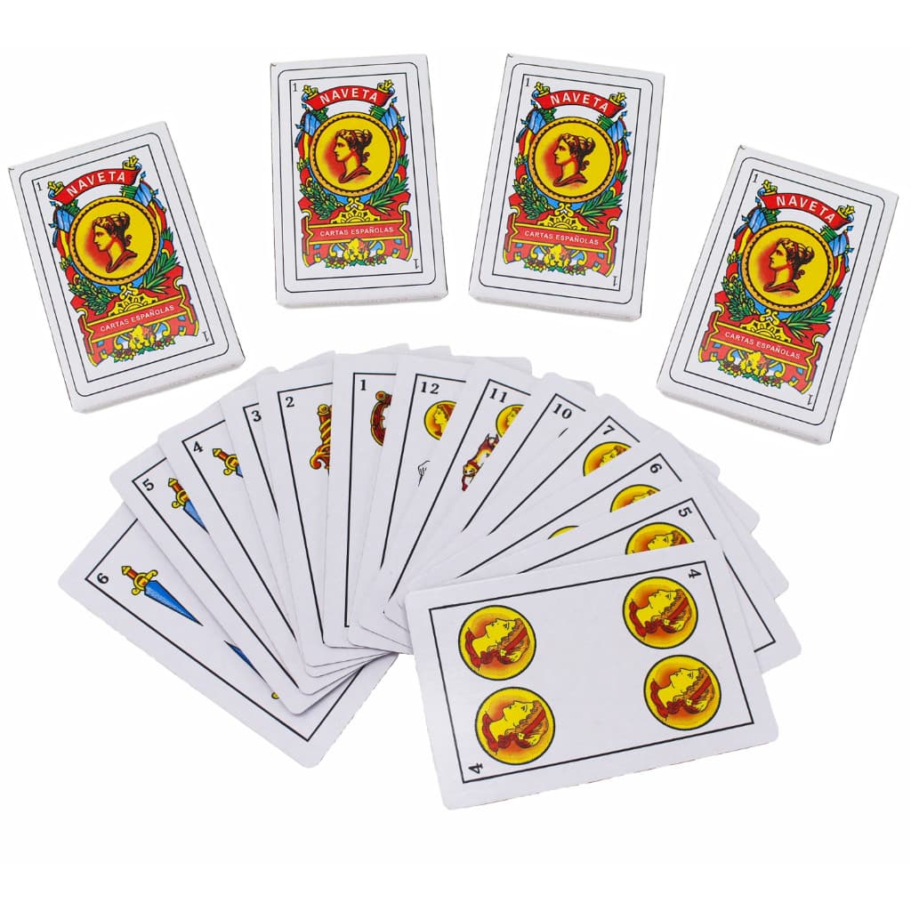 Kit 4 Baralhos Truco Espanhol 160 Folhas De Papel Naveta