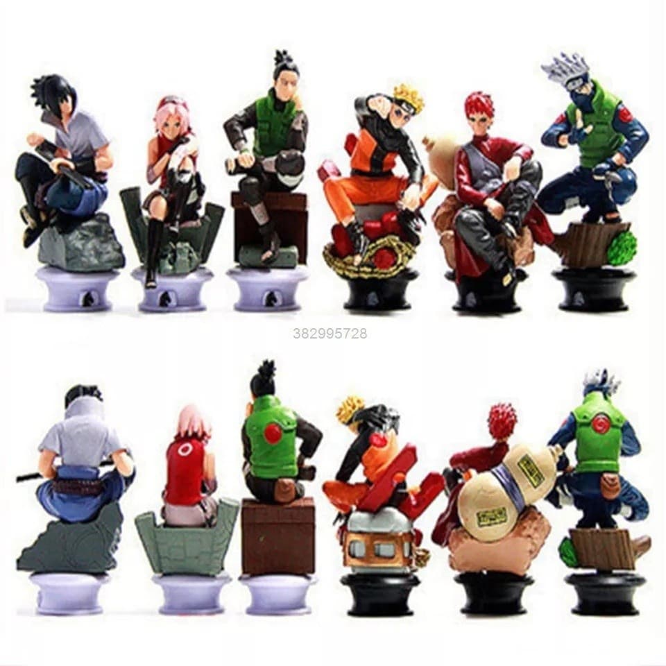 Kit Brinquedo Bonecas Com 6 Pcs Naruto 7 Cm Altura Promoção