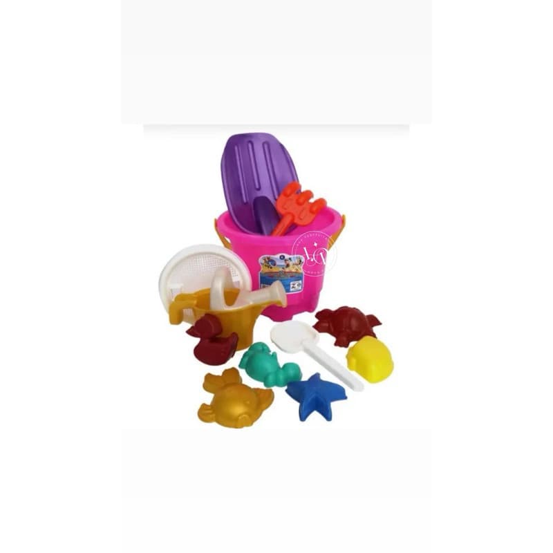 kit baldinho de praia rei do balde n.6 Grande Castelo com 09 Acessórios Cores variadas