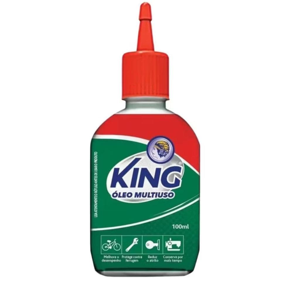 Óleo Multiuso King Peroba, Lubrificante para Máquina de Costura Bicicletas Fechaduras Proteção 100ml