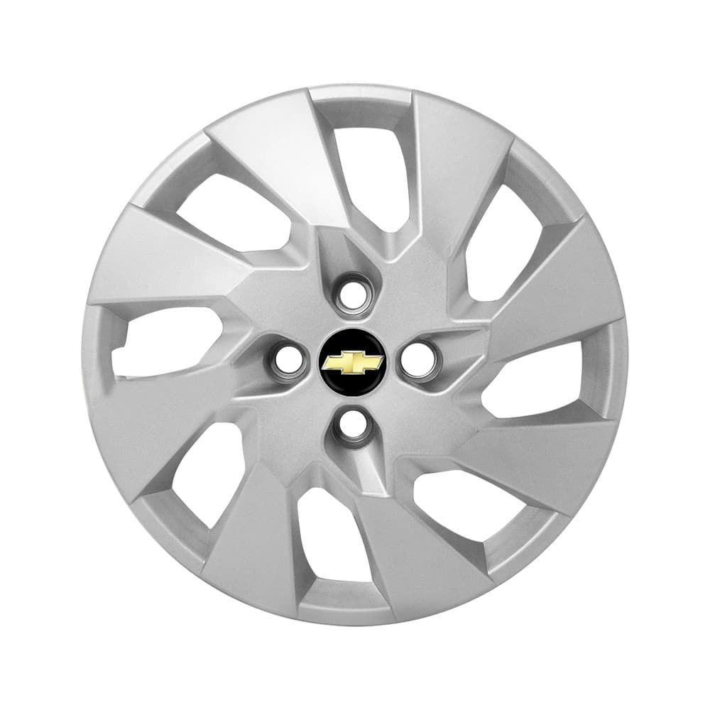 Calota Aro 15 GM Onix E Prisma Prata Com Emblema Preto
