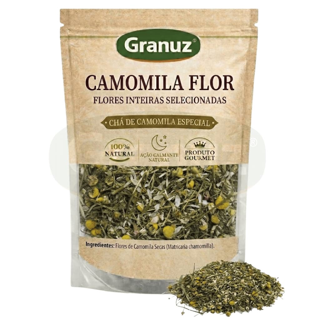 Camomila Flor Desidratada Premium Granuz Chá Infusão 100% Natural 30g 50g 100g [Envio HOJE]