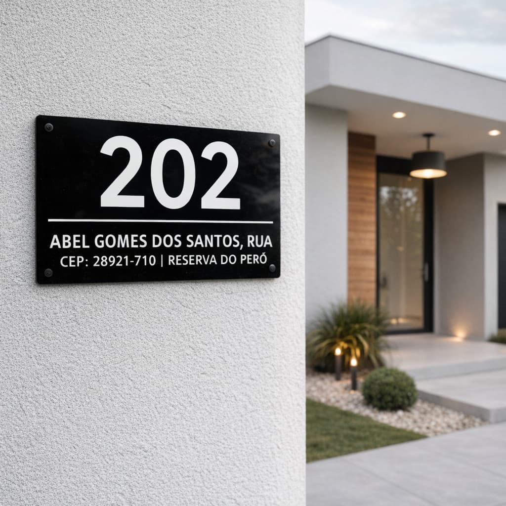 Placa Números para Casa, Loja, Empresa, Galpão, Residencial Acrílico, Personalizado