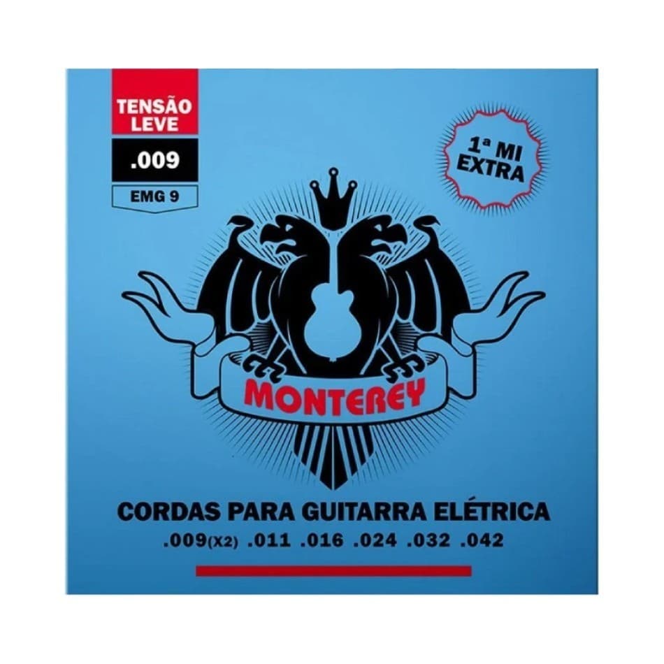 Encordoamento Solez Para Guitarra Aço Monterey Emg09 Tensão Leve Premium