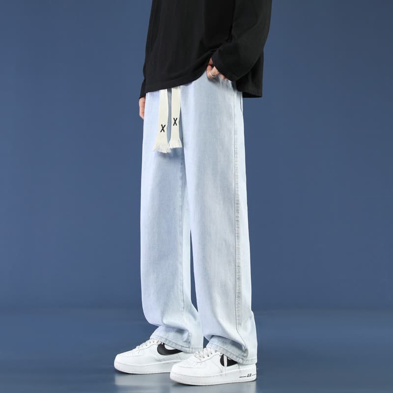 Meninos usam Jeans de alta qualidade primavera outono 2026 novo estilo All-Match solto estilo japonês cordão calças de c