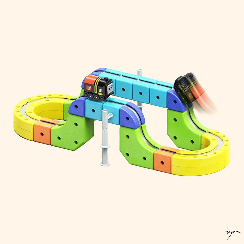 Brinquedo De Trem De Pista Magnética Para Crianças Conjunto De Blocos De Construção Elétricos Com Conexão Forte E Design