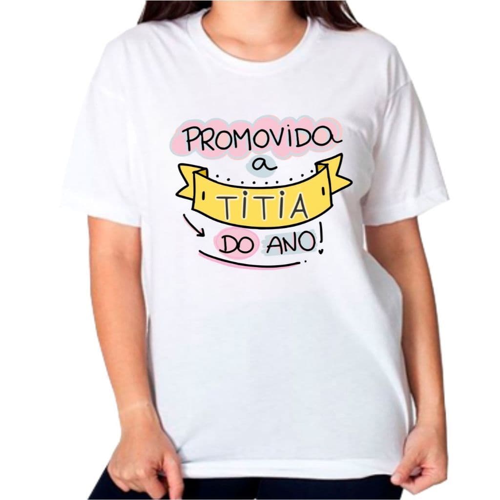 Camiseta personalizada promovida a titia do ano
