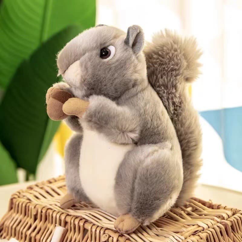 Boneca De Pelúcia De Esquilo De Simulação Realista Com Bolota , Brinquedo Animal Adorável , Ornamento De Presente De Ani