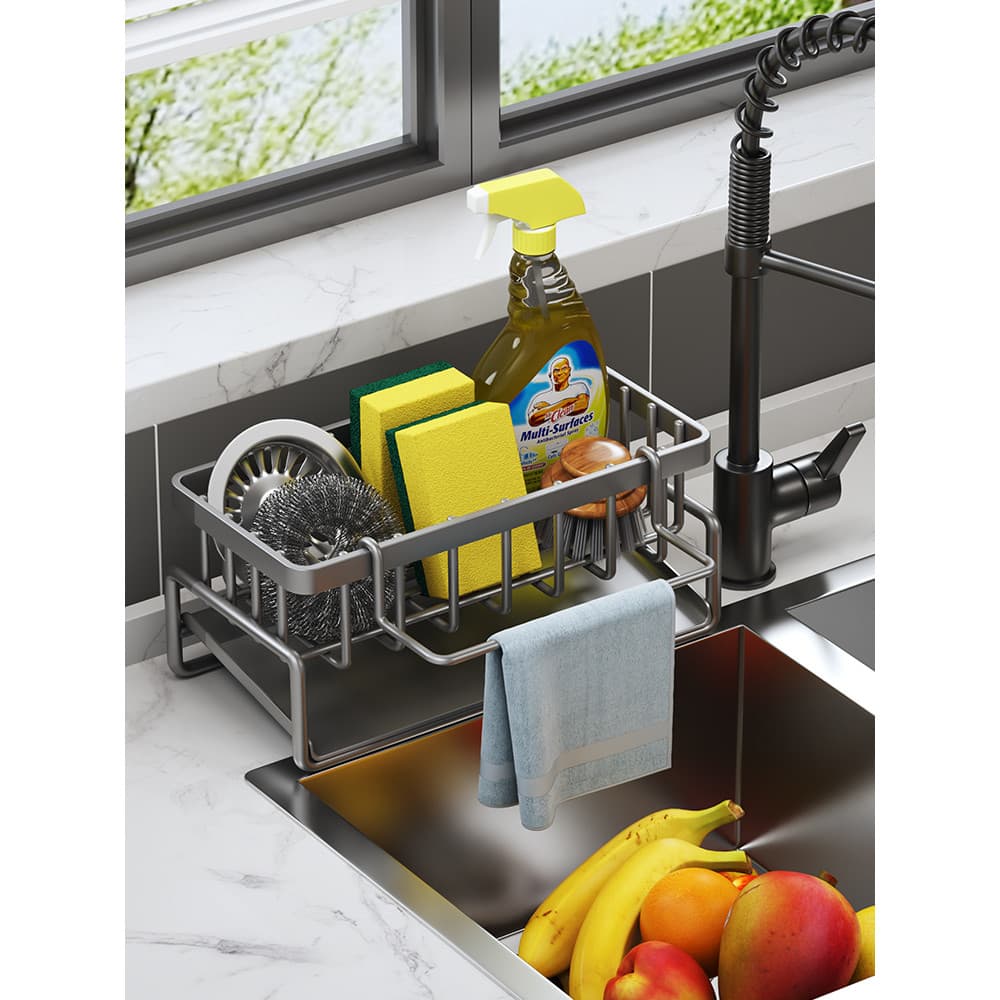 rack de cozinha pano armazenamento dreno Torre pia ferramenta Utiltilo bola Acessório