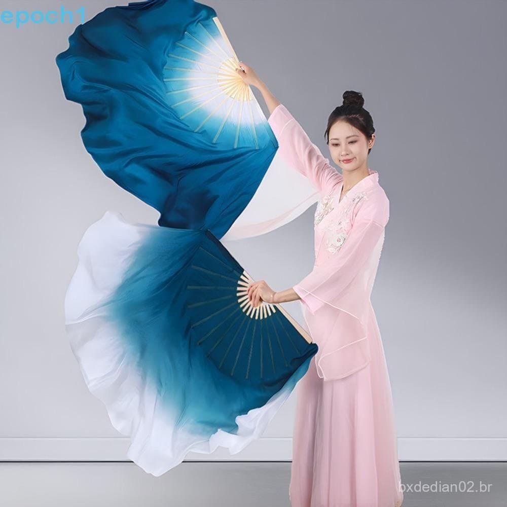 Ventilador De Mão EPOCH1 , Leque De Dança Clássica Tradicional Chinesa , Dobrável De Véu Estendido Com Tintura
