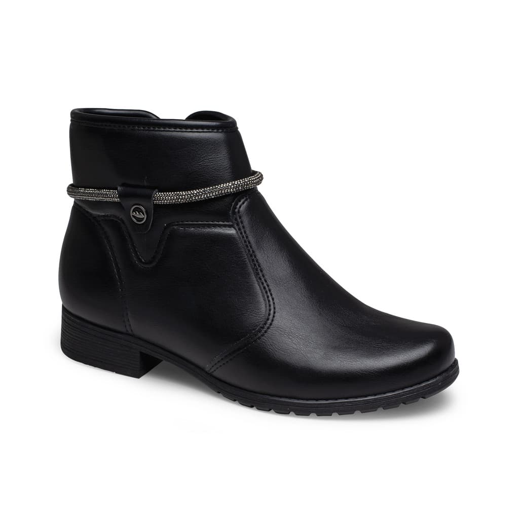 Bota Feminina Casual Dakota Cano Curto Zíper Salto Baixo Moda Inverno Confortável Original