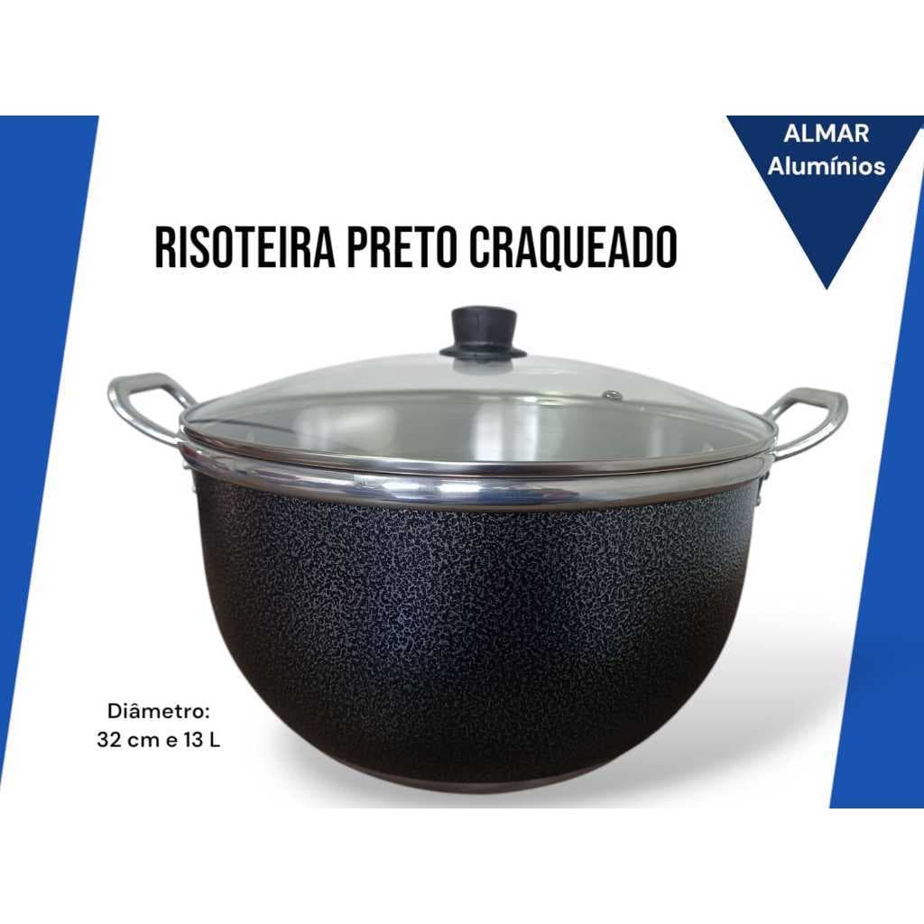 Risoteira Grande 32 cm 12.8 litros alumínio de qualidade ,Almar