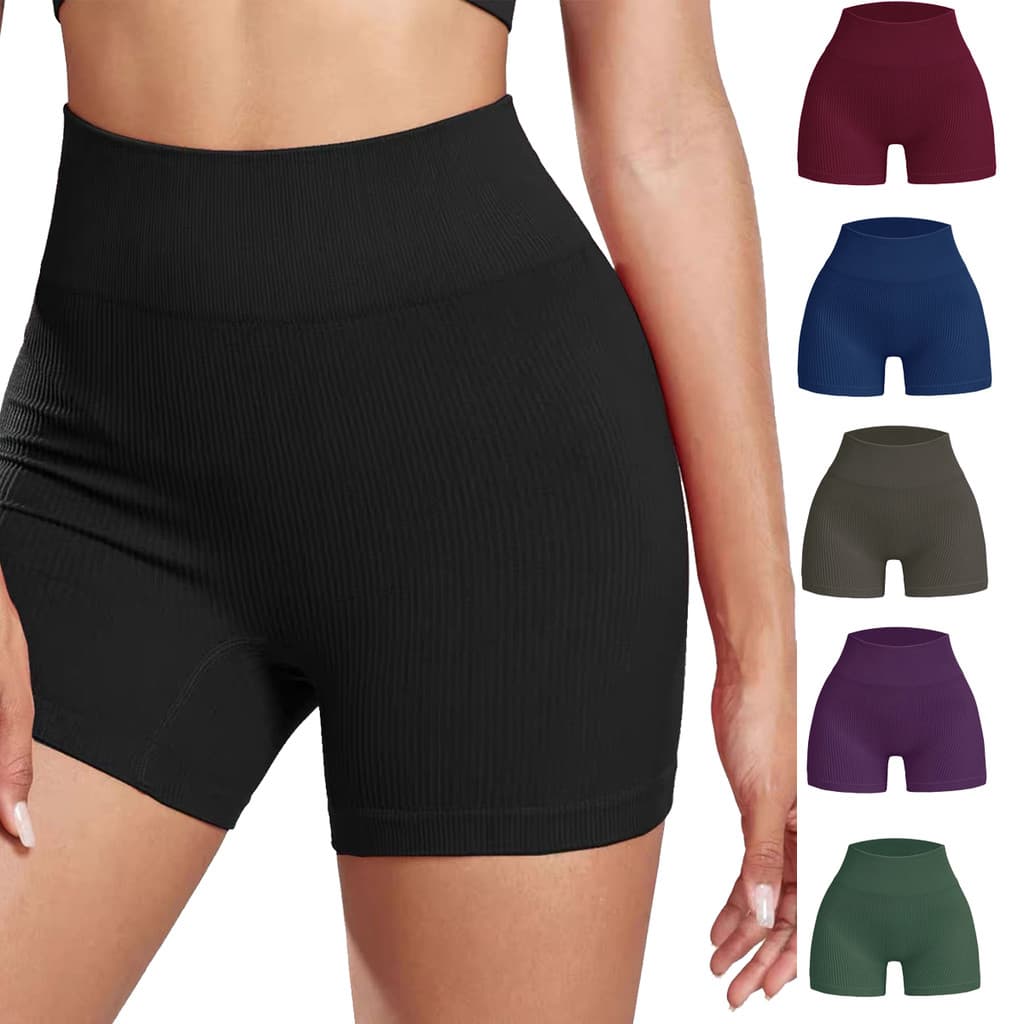Short Fitness Academia Canelado Liso Qualidade Cintura Alta Sem Empina Bumbum