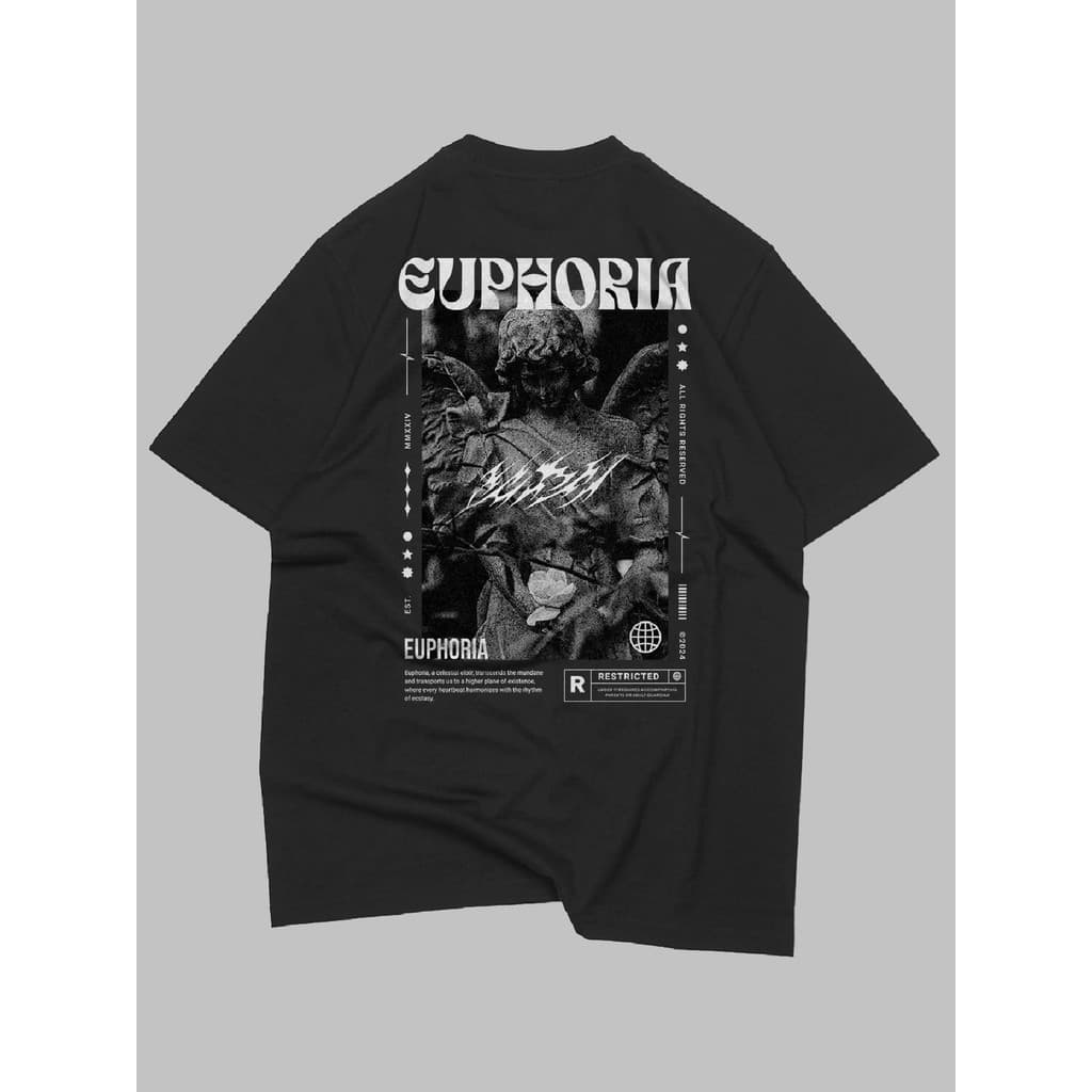 Camiseta Estampada Euphoria Anjo e Tribal Street Puro 100% Algodão