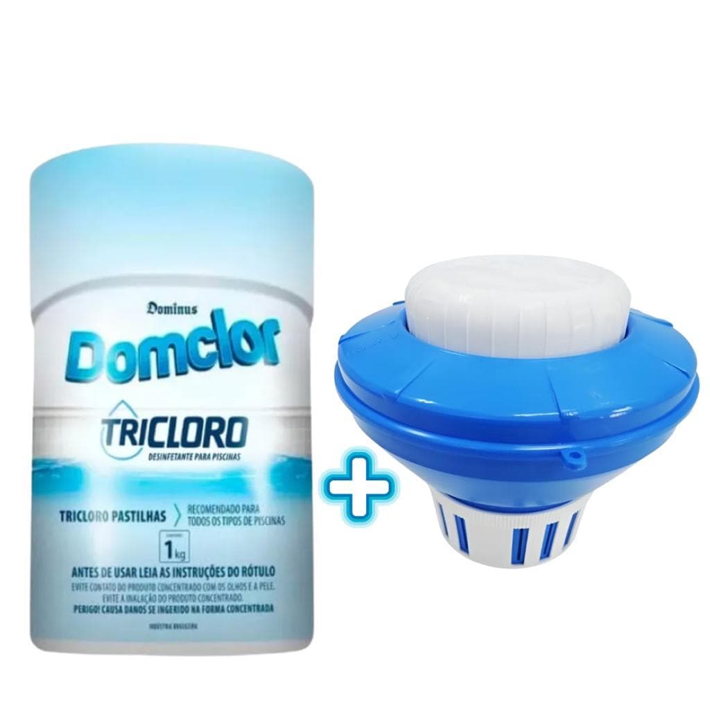 Kit 05 Pastilhas  Cloro Domclor + Clorador Flutuador