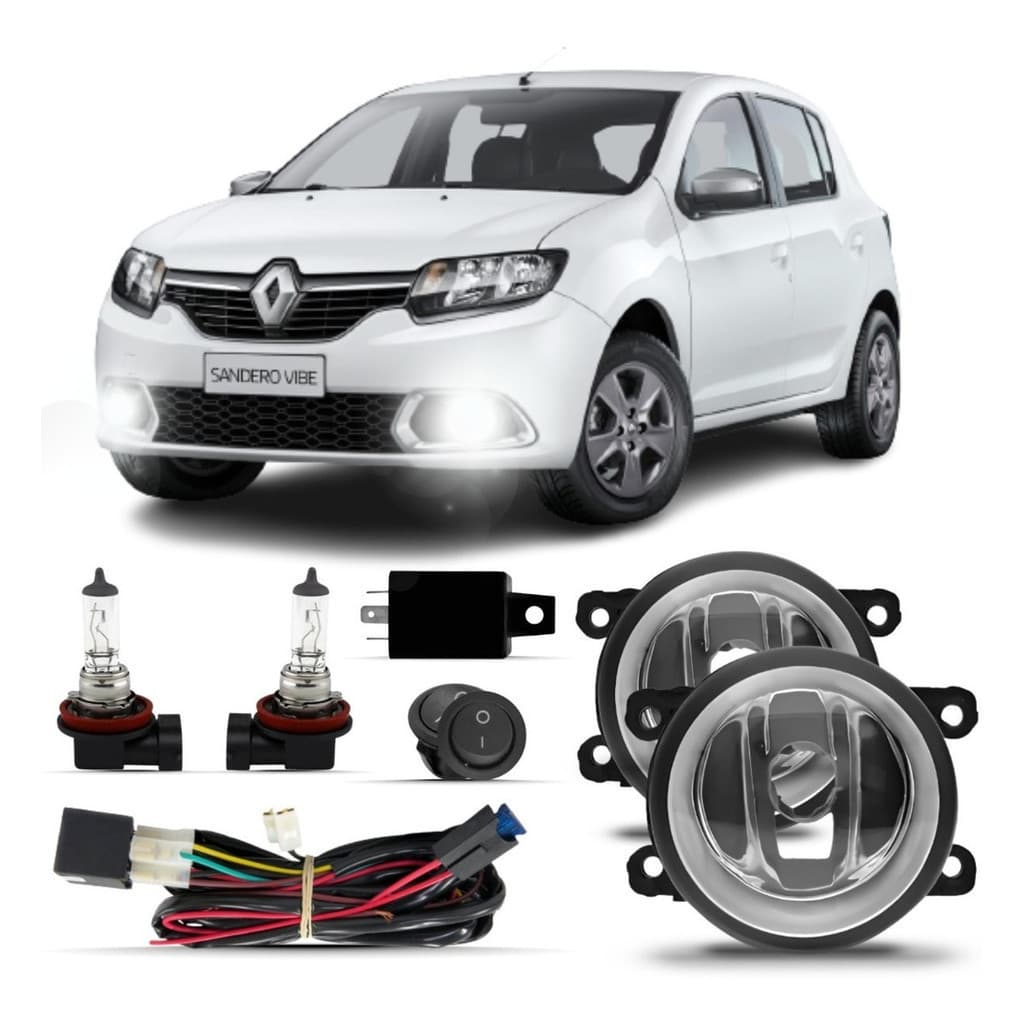 Kit Farol Milha Renault Sandero 2014 2015 16 2017 2018 2019