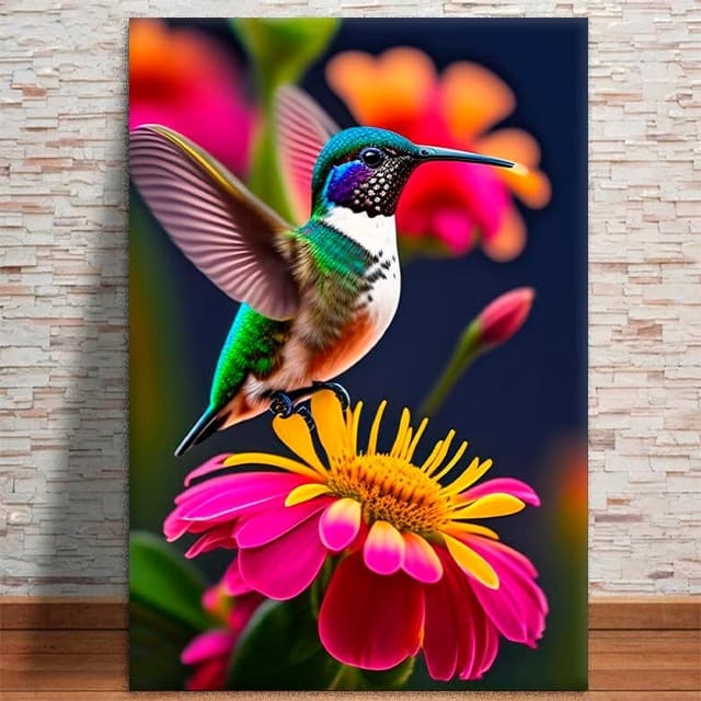 Quadro Decorativo Beija Flor Passarinho Natureza MDF 3mm 4k