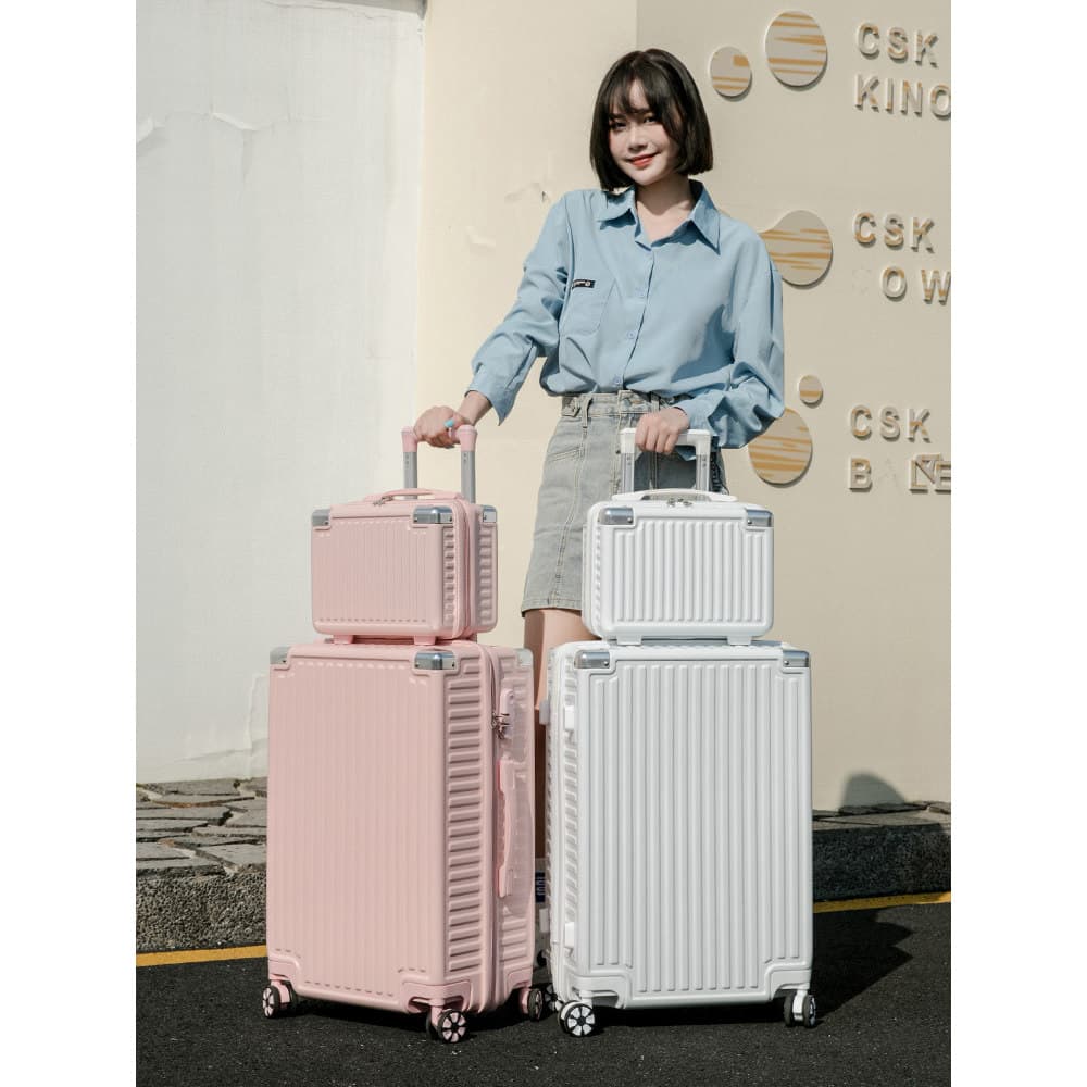 Bagagem feminina 2024 novo estilo trole caso 67cm 24 criança-mãe caso de viagem senha embarque caso de couro grande capa