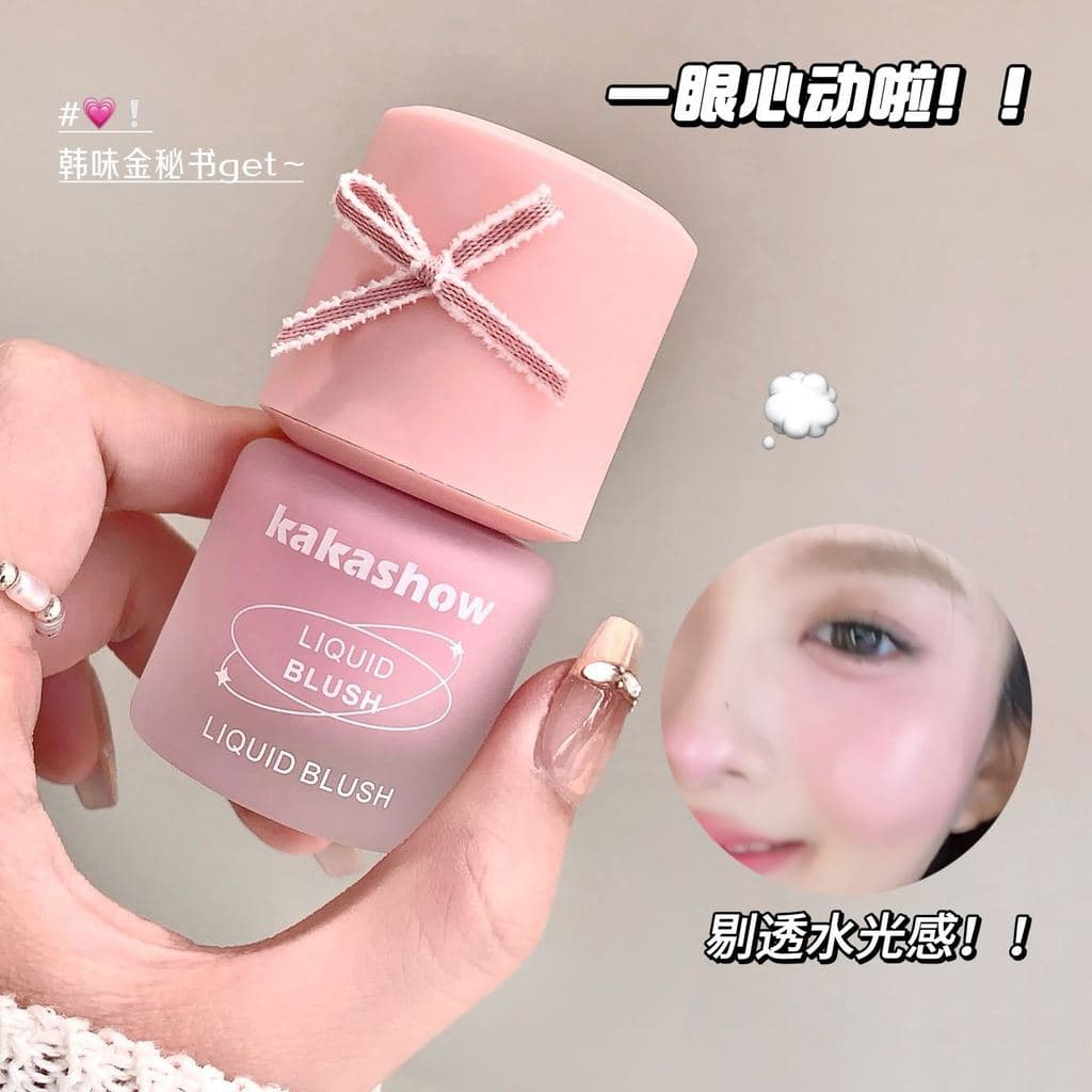 Kakashow Frozen Liquid Blush Versão Coreana Teto Água Brilhante Natural Vermelho Halo Textura Líquida Brilho Imediato