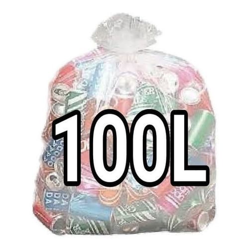 Saco De Lixo 100 Litros Reforçado P4 - 20 Unidades Cor Transparente (pacote 4kg 90x100 0,08Micras) 0,8kg