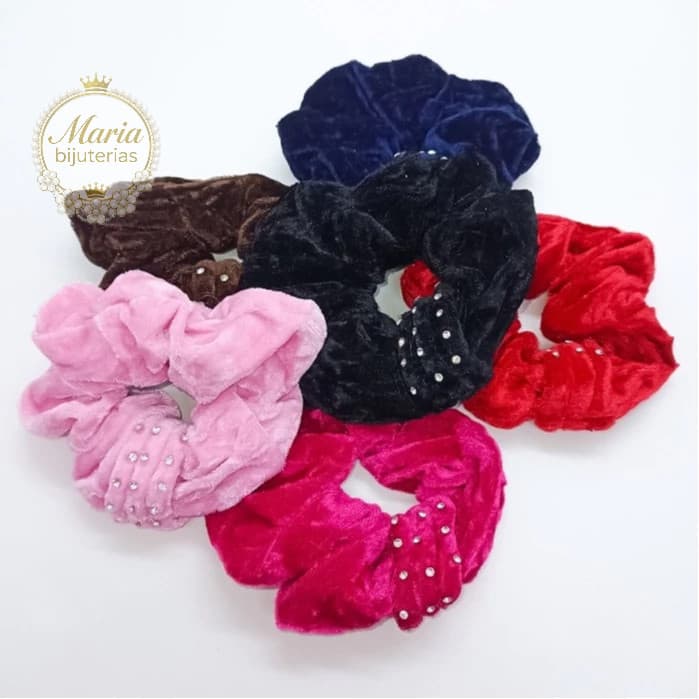 Kit  3/6/12 Xuxinha Veludo de Cabelo Cores Sortidas Lembrancinha Natal
